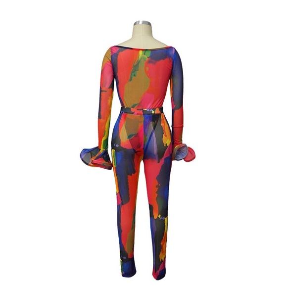 See thru mesh flared 2 piece set - Picture 4 of 4